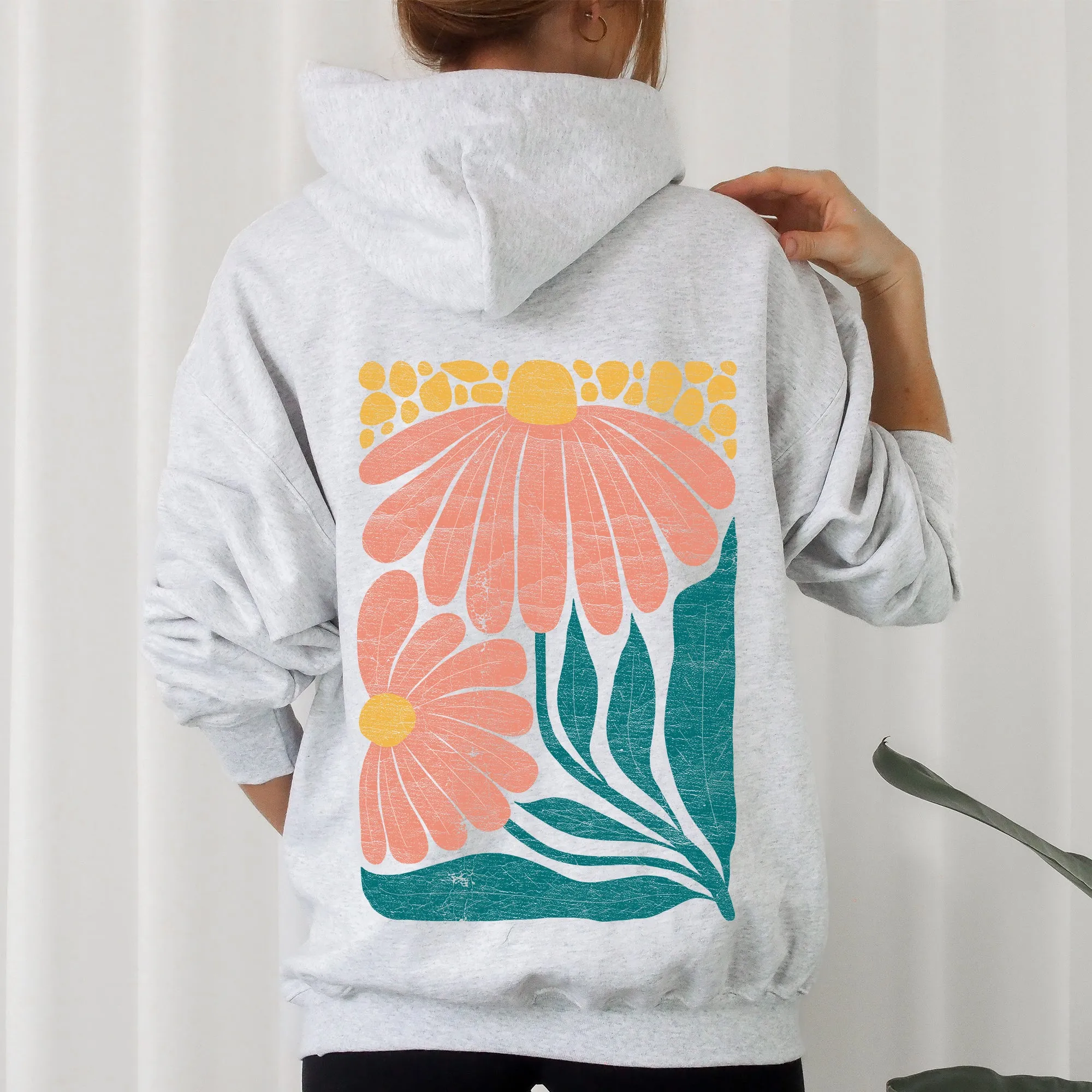Colorful Daisies, Art Nouveau, Floral Design Hoodie sold by Refinery Number One product image thumbnail 3