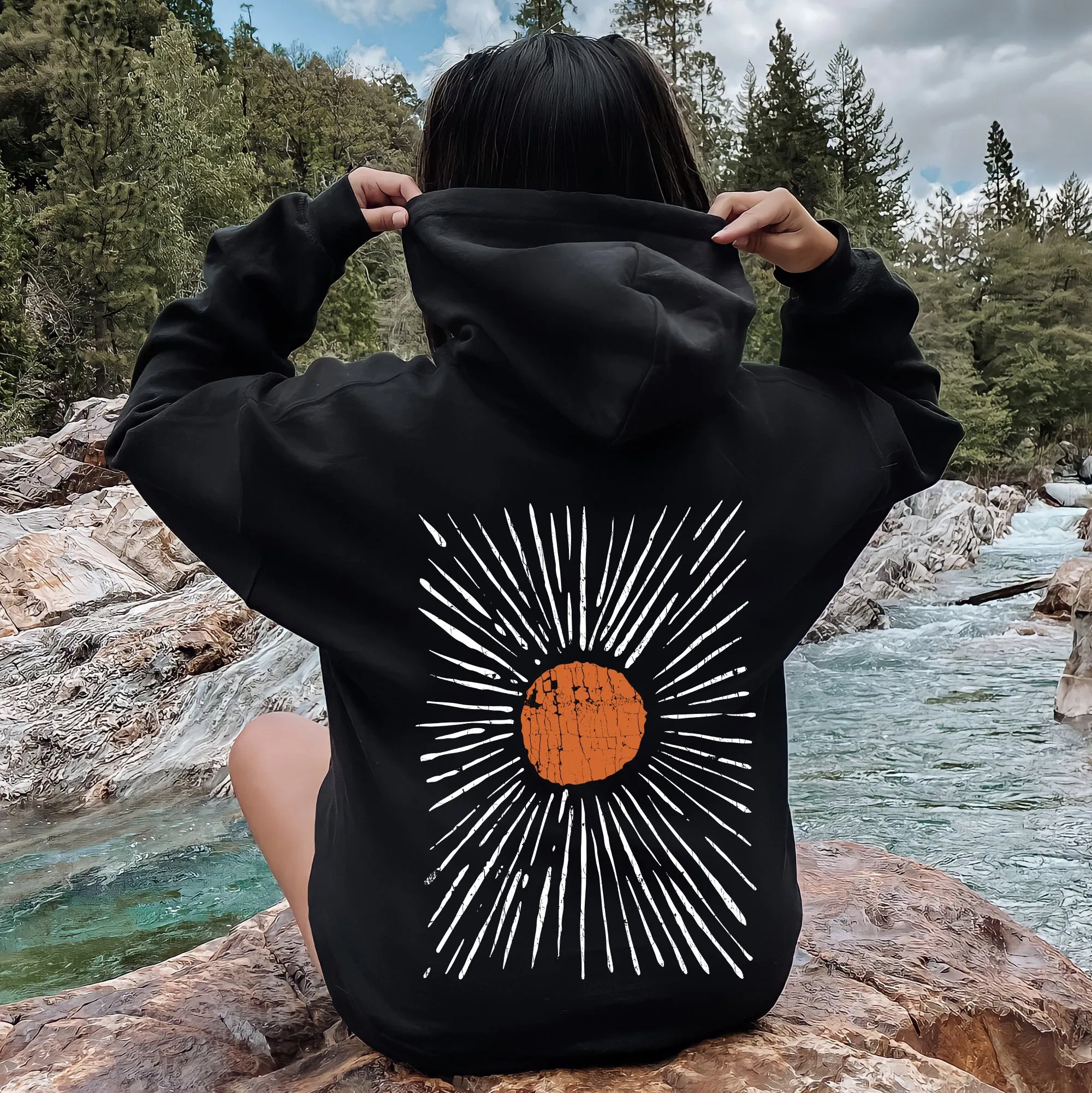 Boho Starburst Celestial Retro Night Sky Mandala With Cosmic Dreams And Vintage Glow Hoodie sold by Refinery Number One product image thumbnail 2