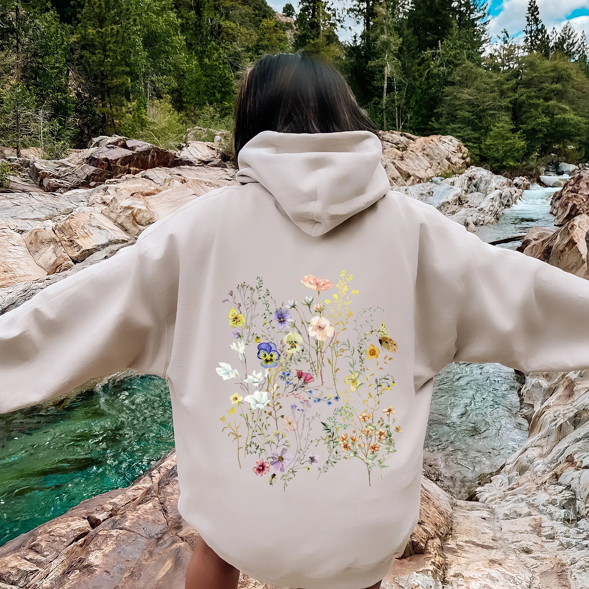 Delicate Pressed Wildflowers Hoodie sold by Refinery Number One product image thumbnail 5