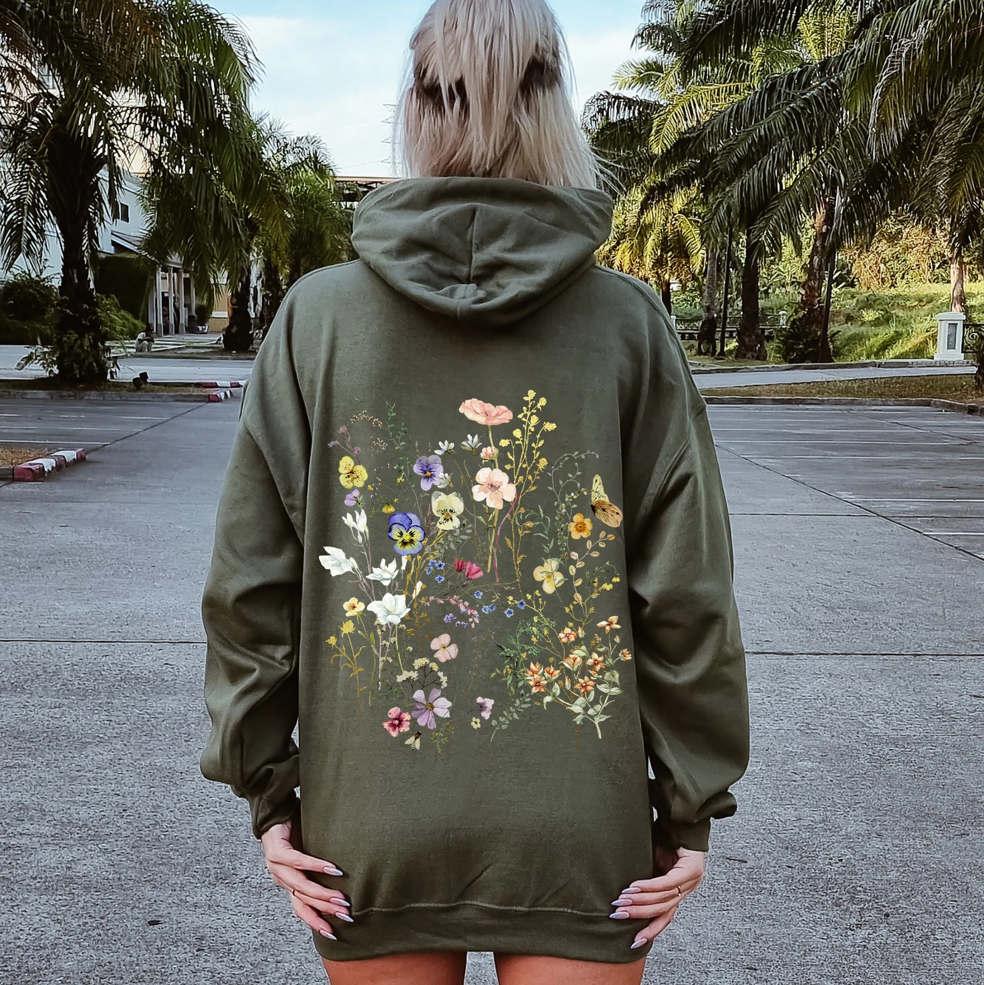 Delicate Pressed Wildflowers Hoodie sold by Refinery Number One product image thumbnail 4