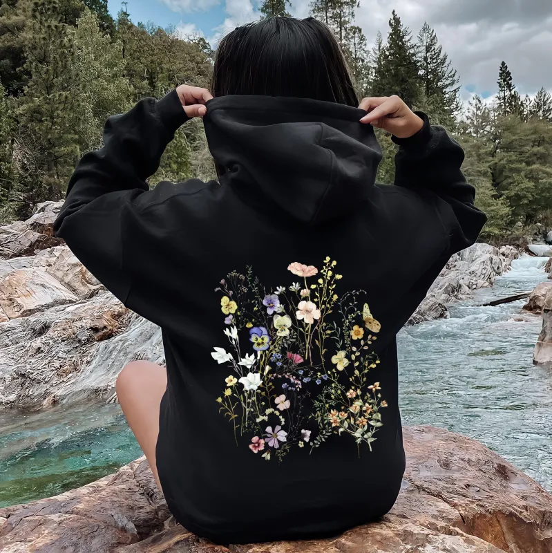 Delicate Pressed Wildflowers Hoodie sold by Refinery Number One