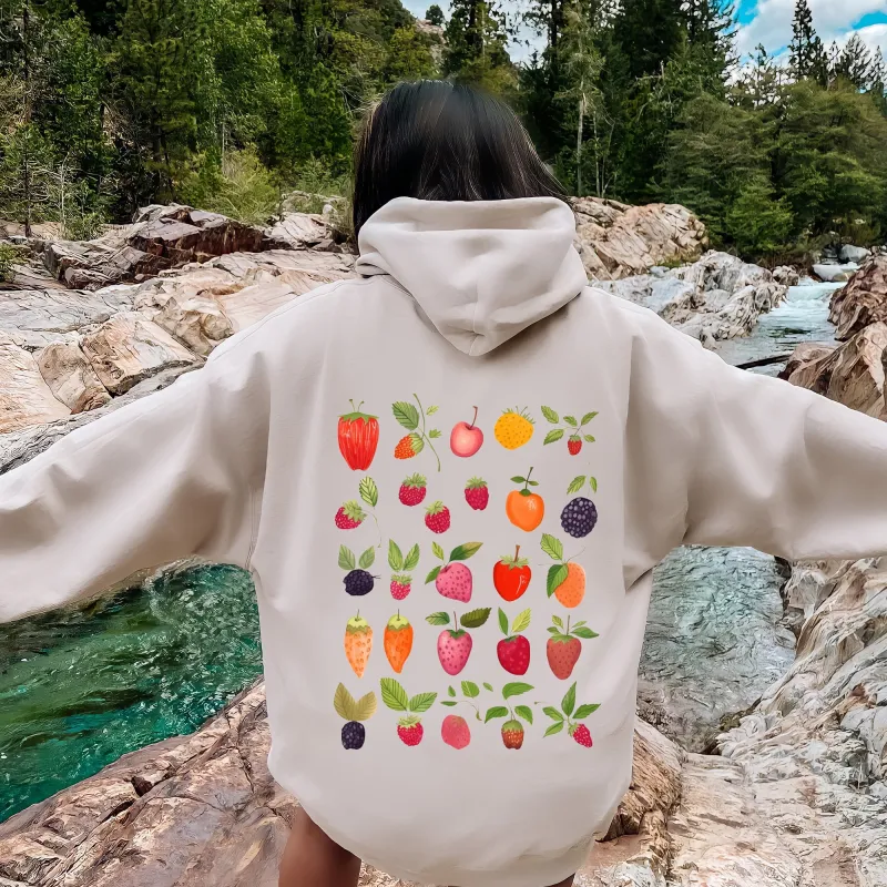 Fruity Delight, Colorful Berries Illustrated Hoodie sold by Refinery Number One