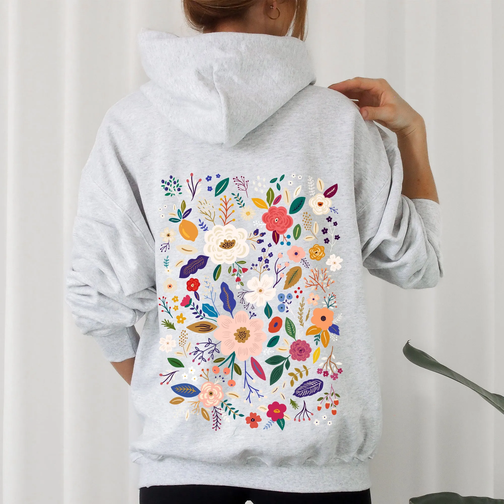 Flower Field, Whimsical Colorful Floral Hoodie sold by Refinery Number One product image thumbnail 4