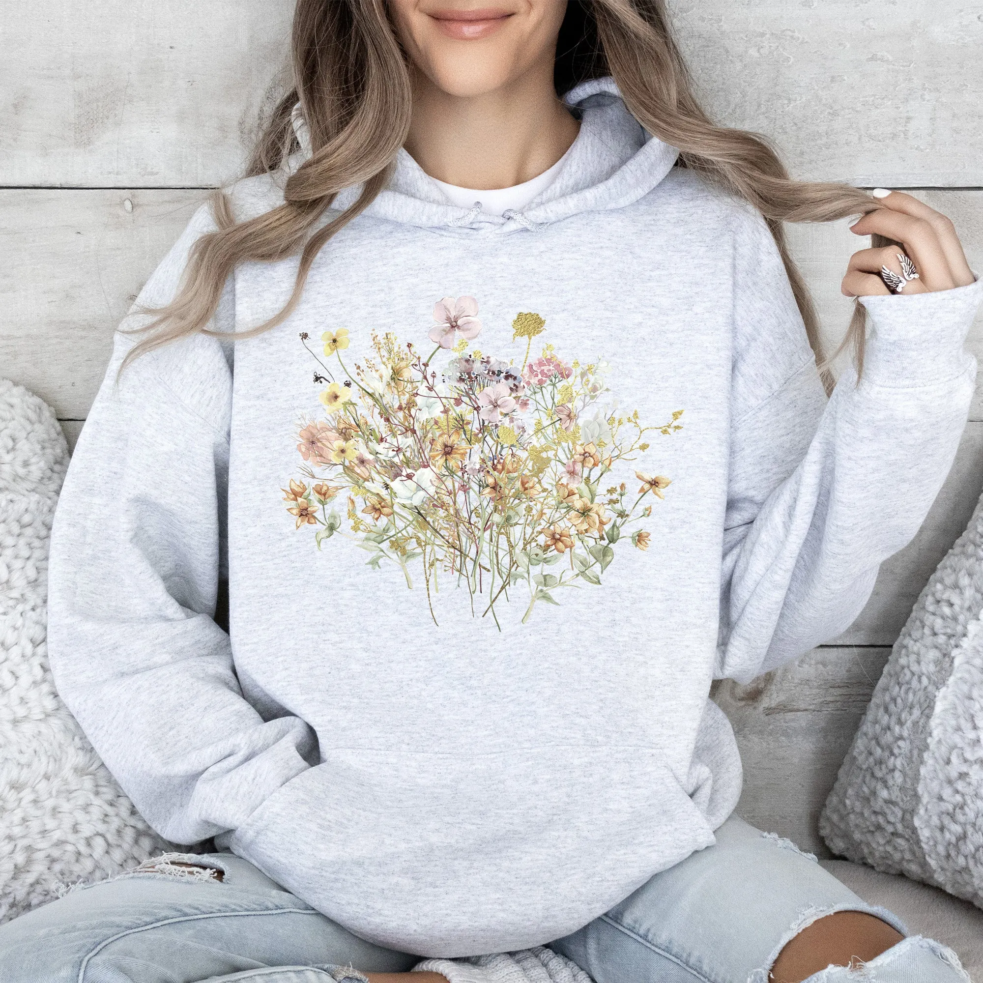 Meadow, Pressed Flowers Hoodie sold by Refinery Number One product image thumbnail 3