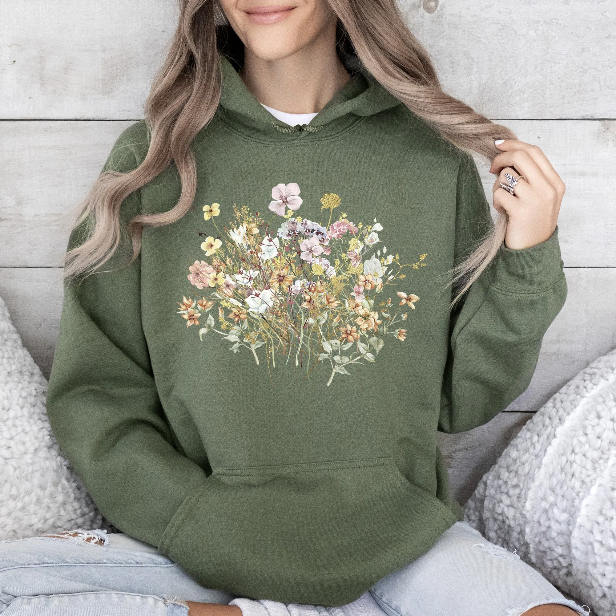 Meadow, Pressed Flowers Hoodie sold by Refinery Number One product image thumbnail 2