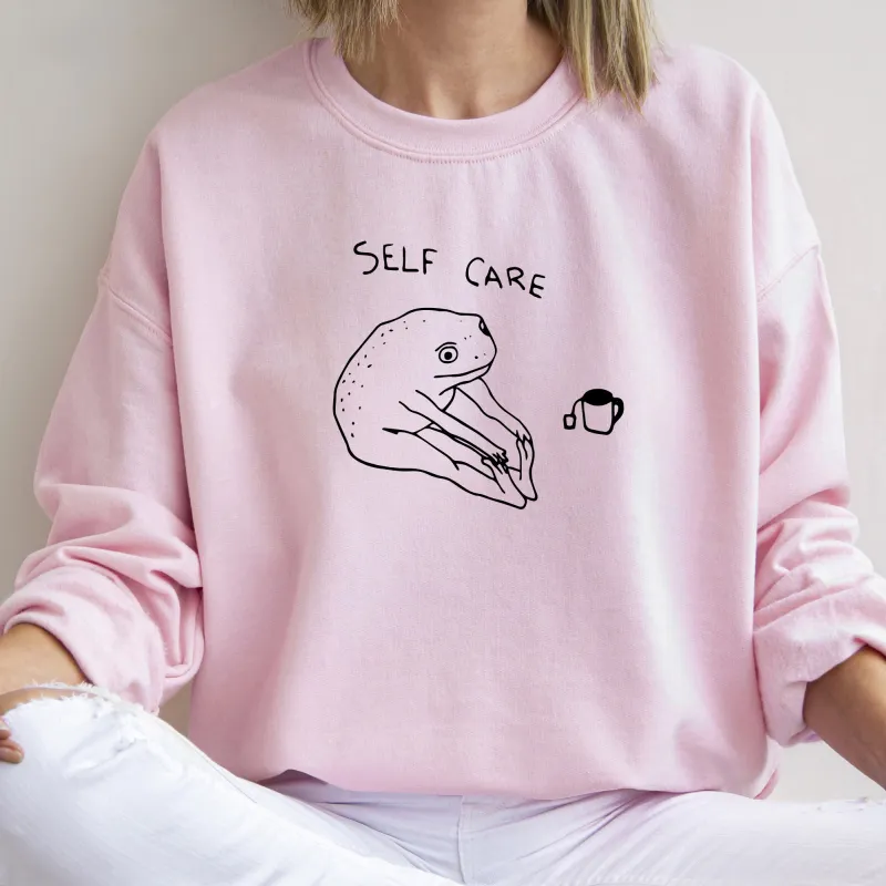 Self Care Frog, Positivity, Kindness, Mental Health, Sweatshirt sold by Refinery Number One