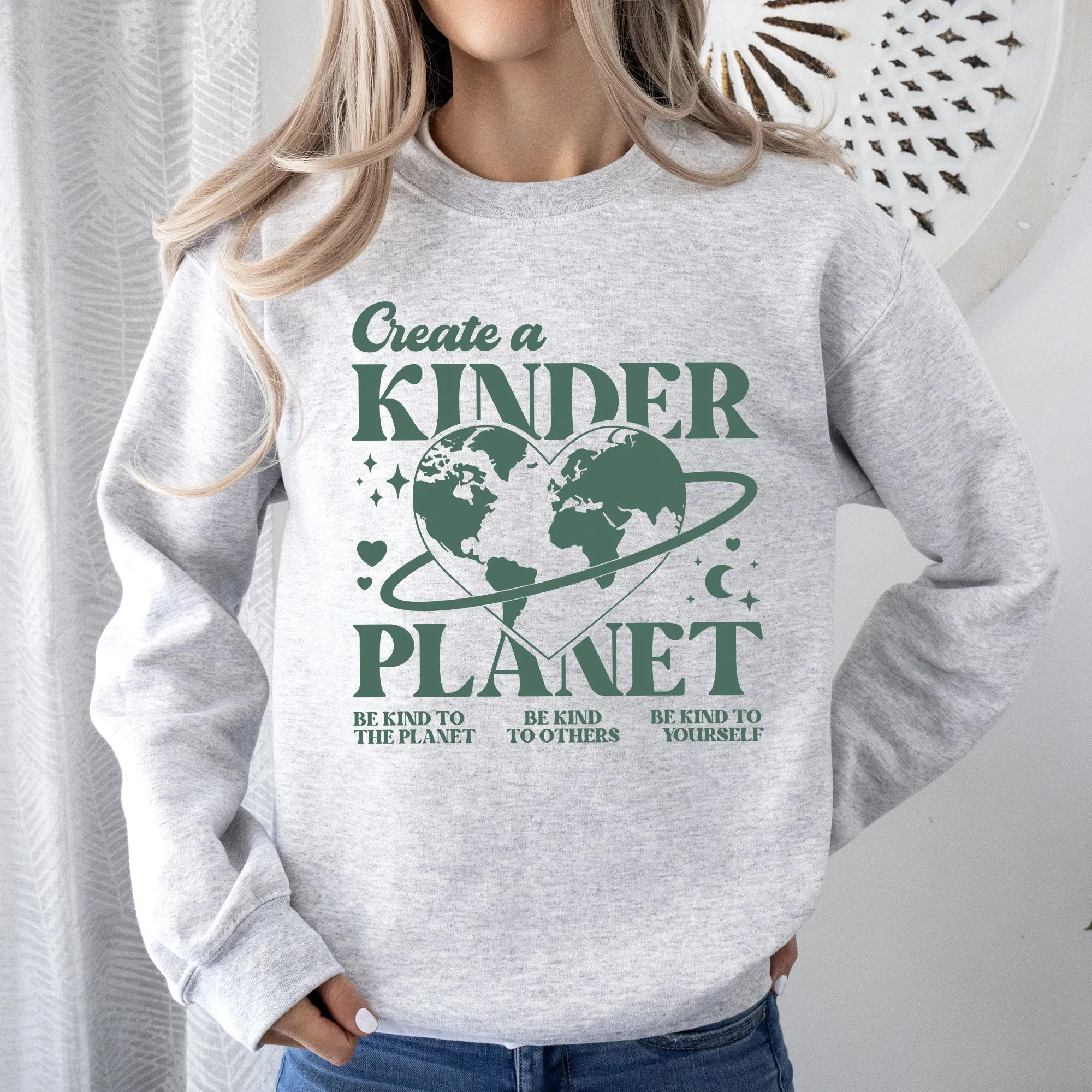 Create A Kinder Planet, Environment, Positivity, Kindness, Mental Health, Sweatshirt sold by Refinery Number One product image thumbnail 5