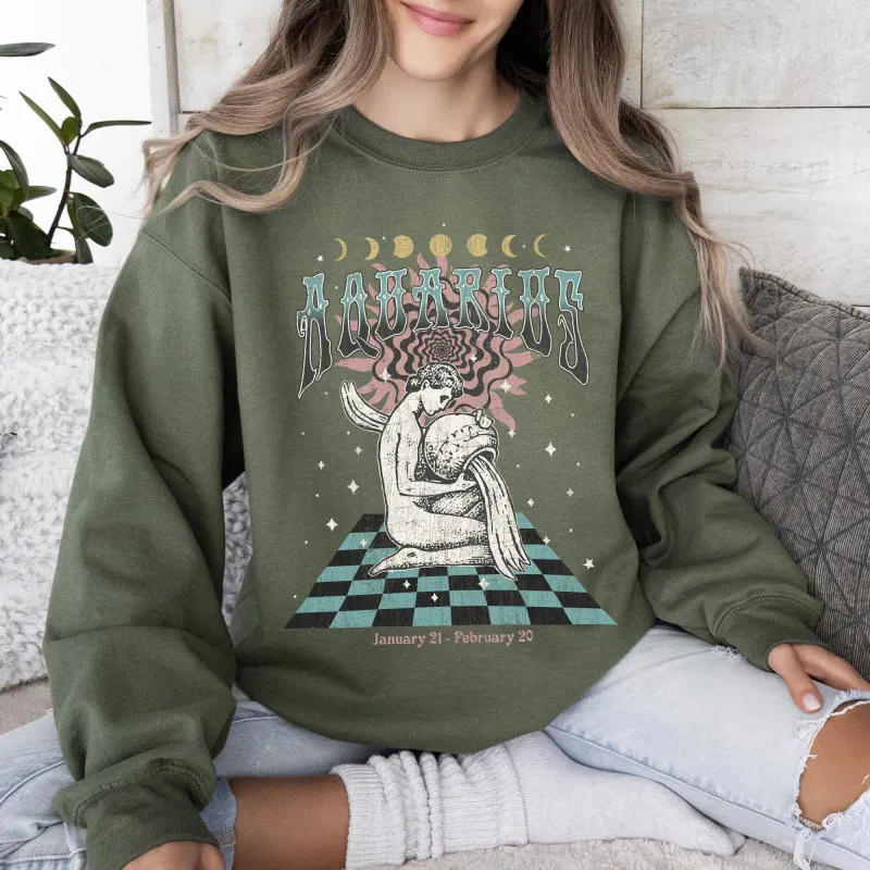 Aquarius Zodiac, Astrology, Horoscope Sweatshirt made by Refinery Number One