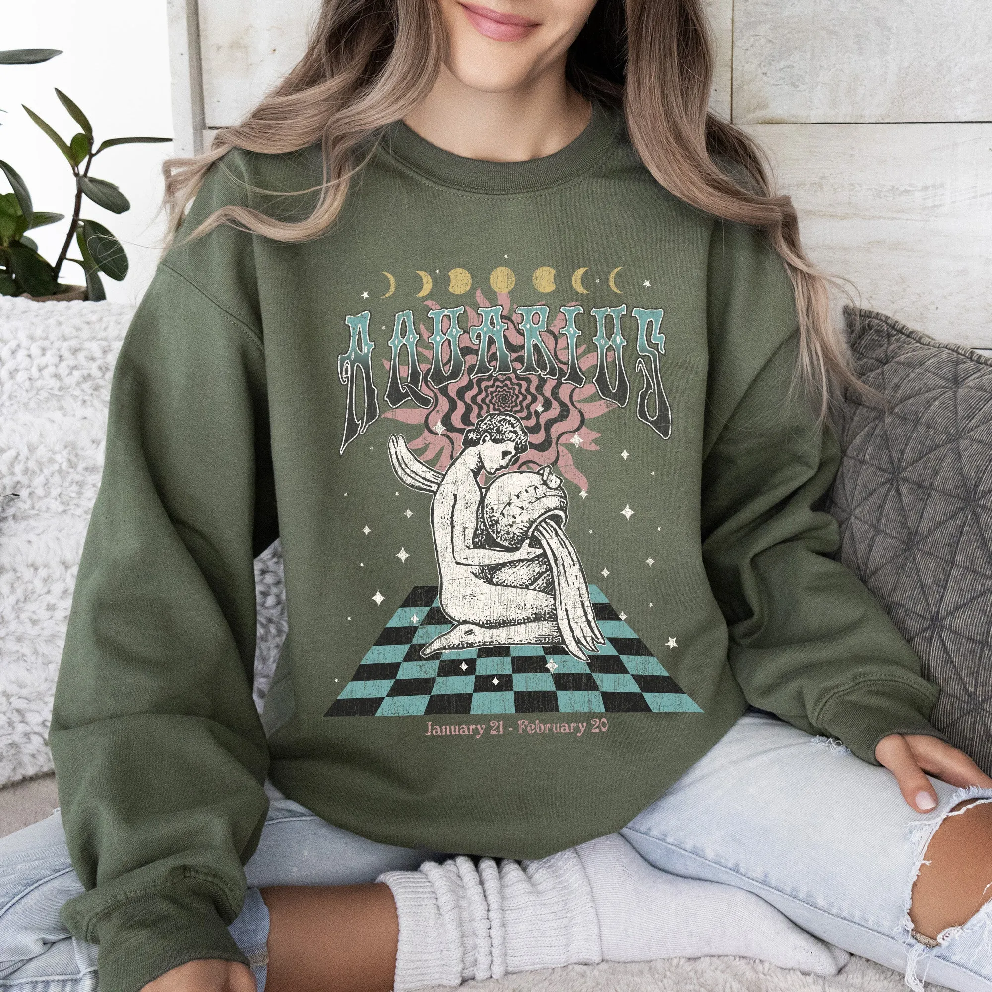 Aquarius Zodiac, Astrology, Horoscope Sweatshirt sold by Refinery Number One