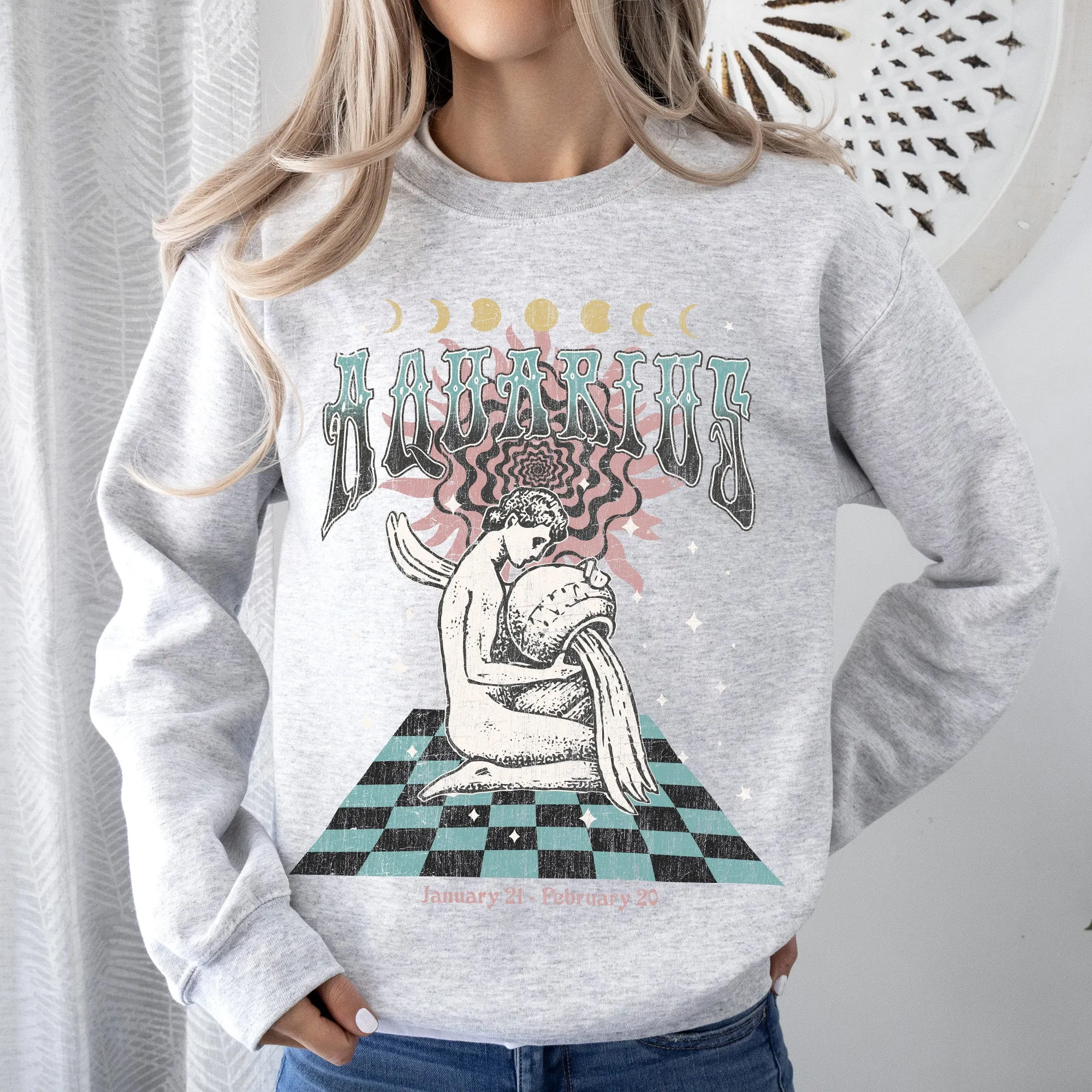 Aquarius Zodiac, Astrology, Horoscope Sweatshirt sold by Refinery Number One product image thumbnail 2