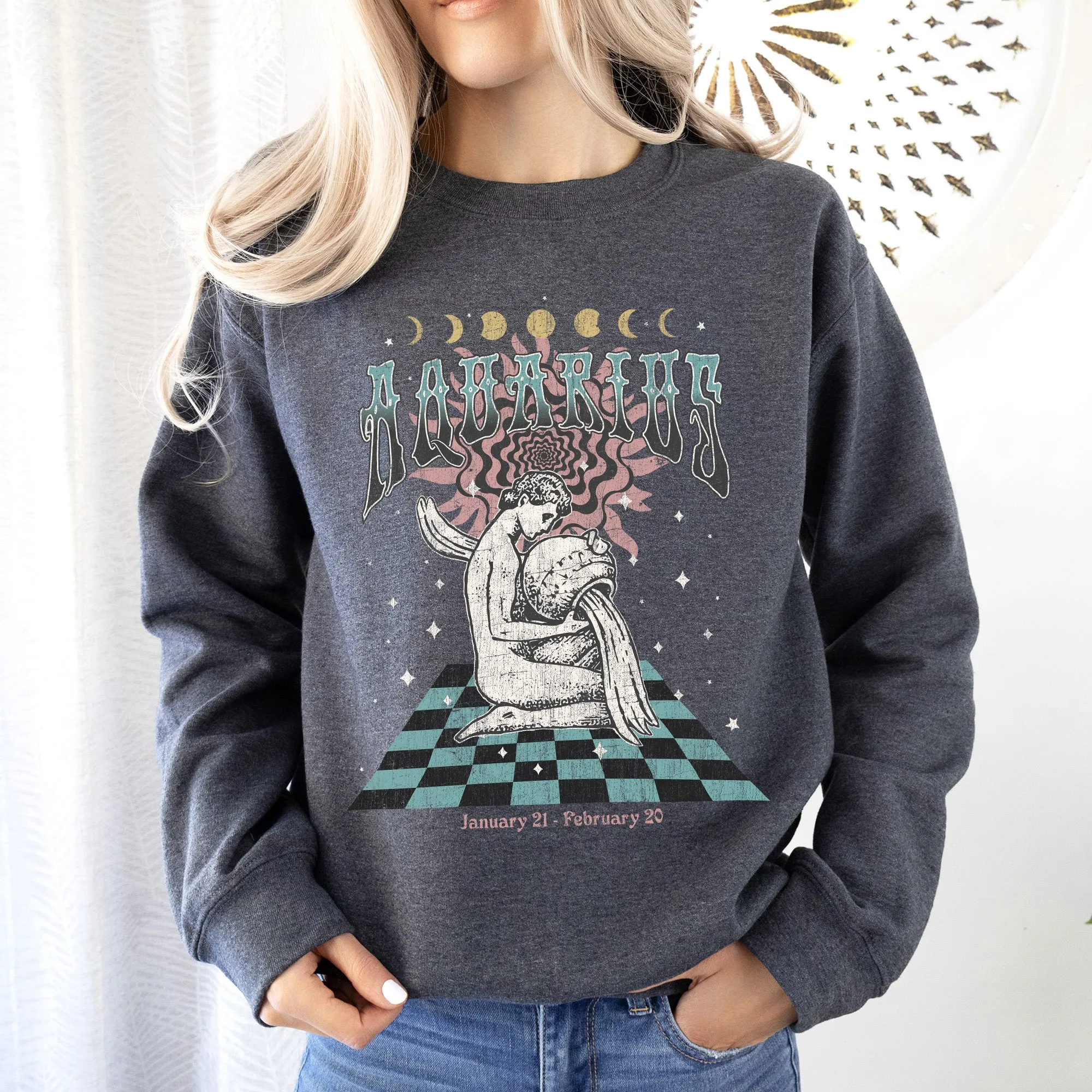 Aquarius Zodiac, Astrology, Horoscope Sweatshirt sold by Refinery Number One product image thumbnail 5