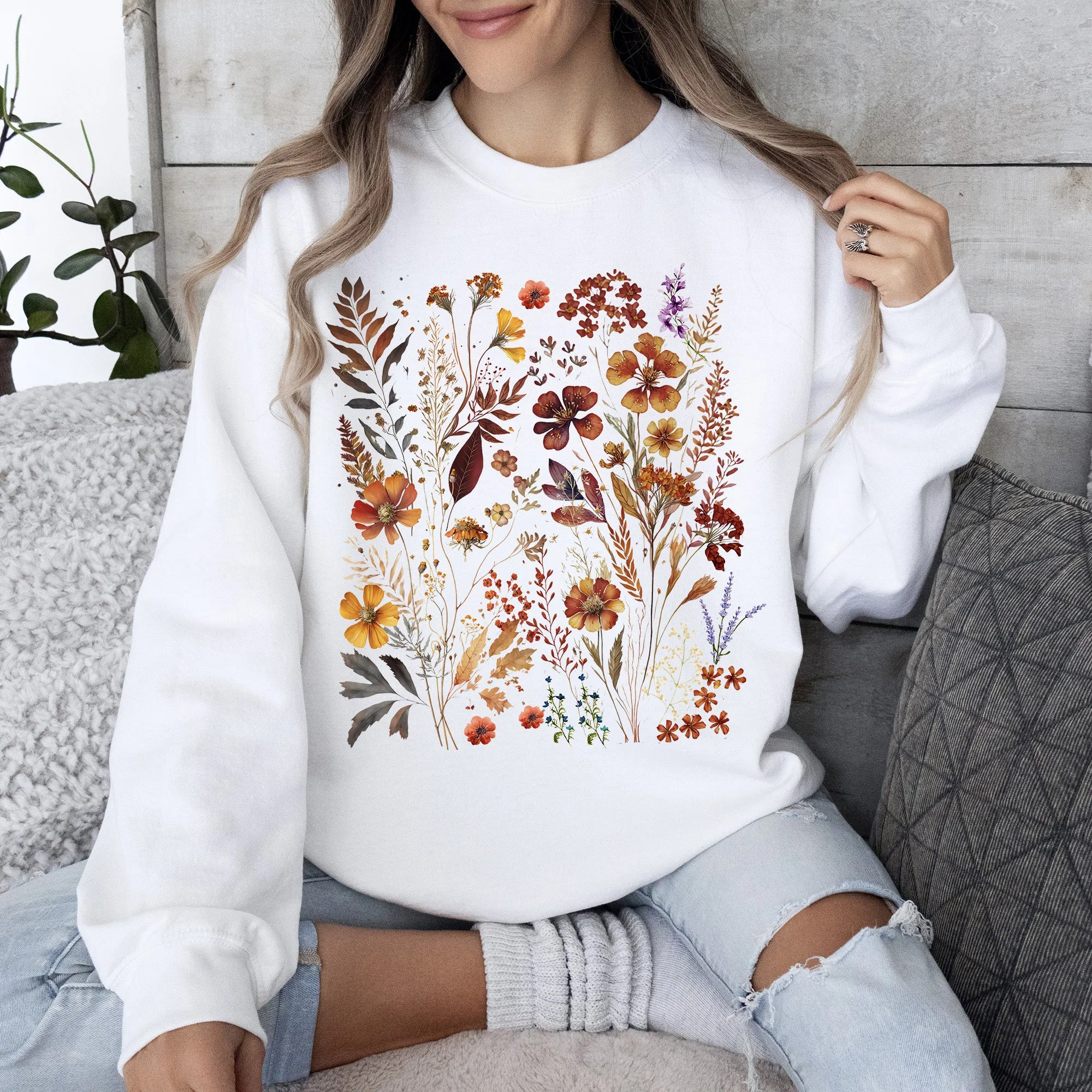 Dried Wildflowers, Nature, Meadow, Floral, Leaves Sweatshirt sold by Refinery Number One product image thumbnail 4