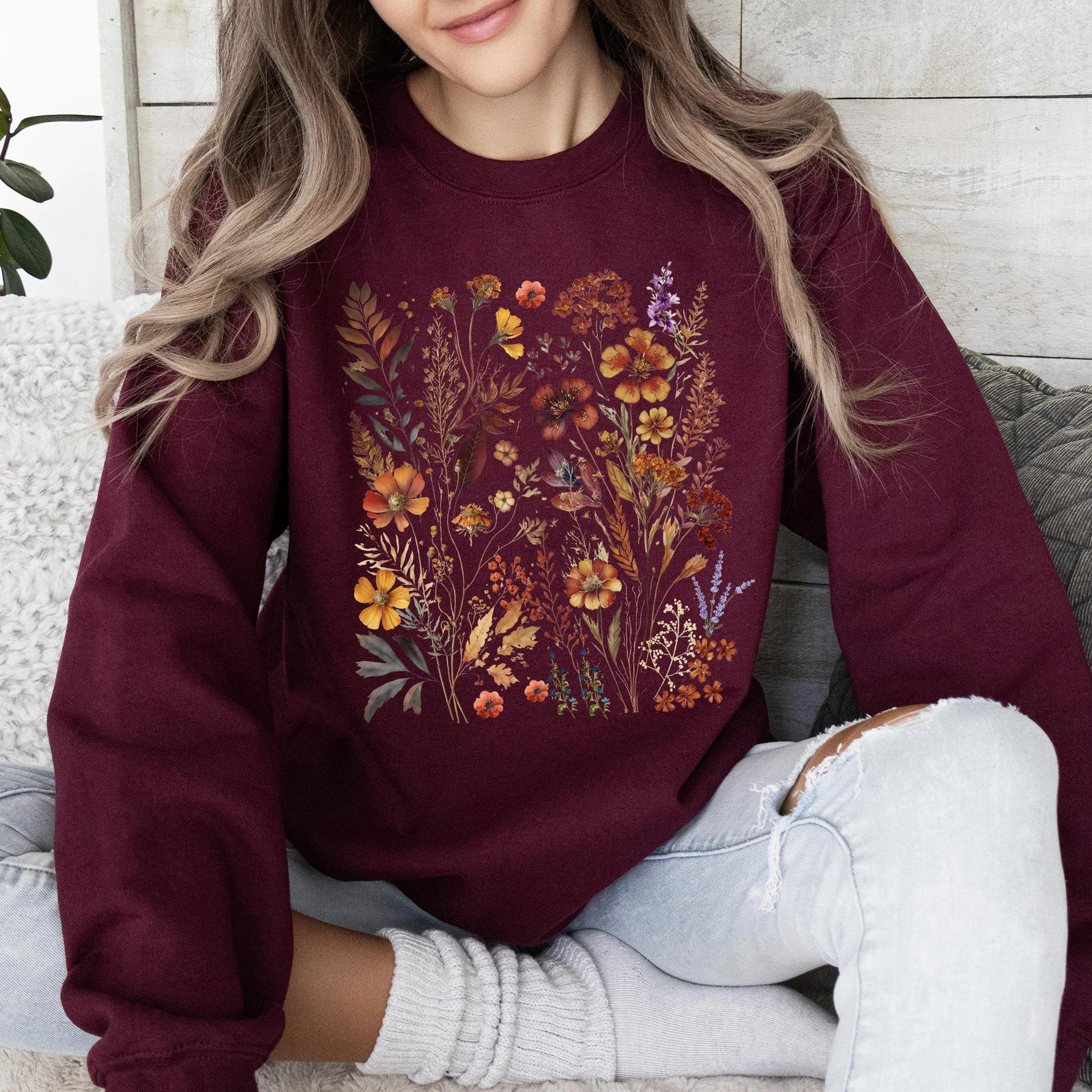 Dried Wildflowers, Nature, Meadow, Floral, Leaves Sweatshirt sold by Refinery Number One product image thumbnail 2