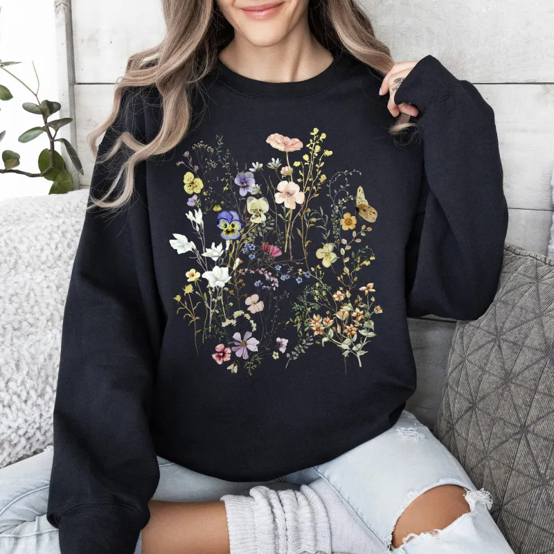 Delicate Pressed Wildflowers Sweatshirt sold by Refinery Number One