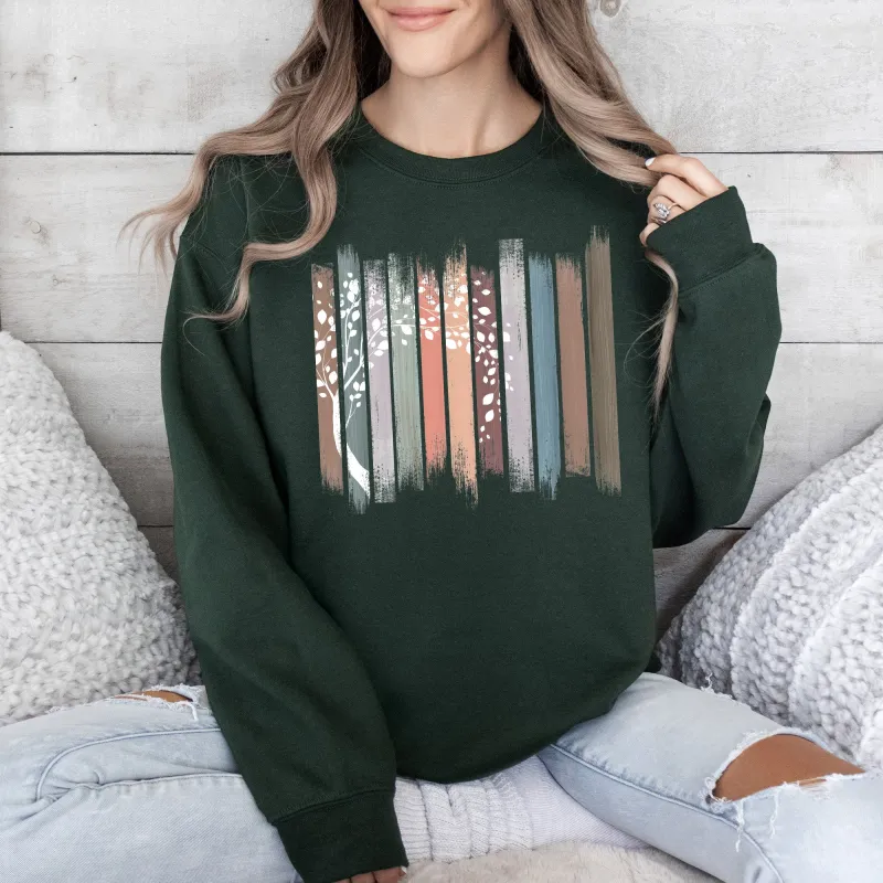 Botanical Stripes Tree Sweatshirt sold by Refinery Number One