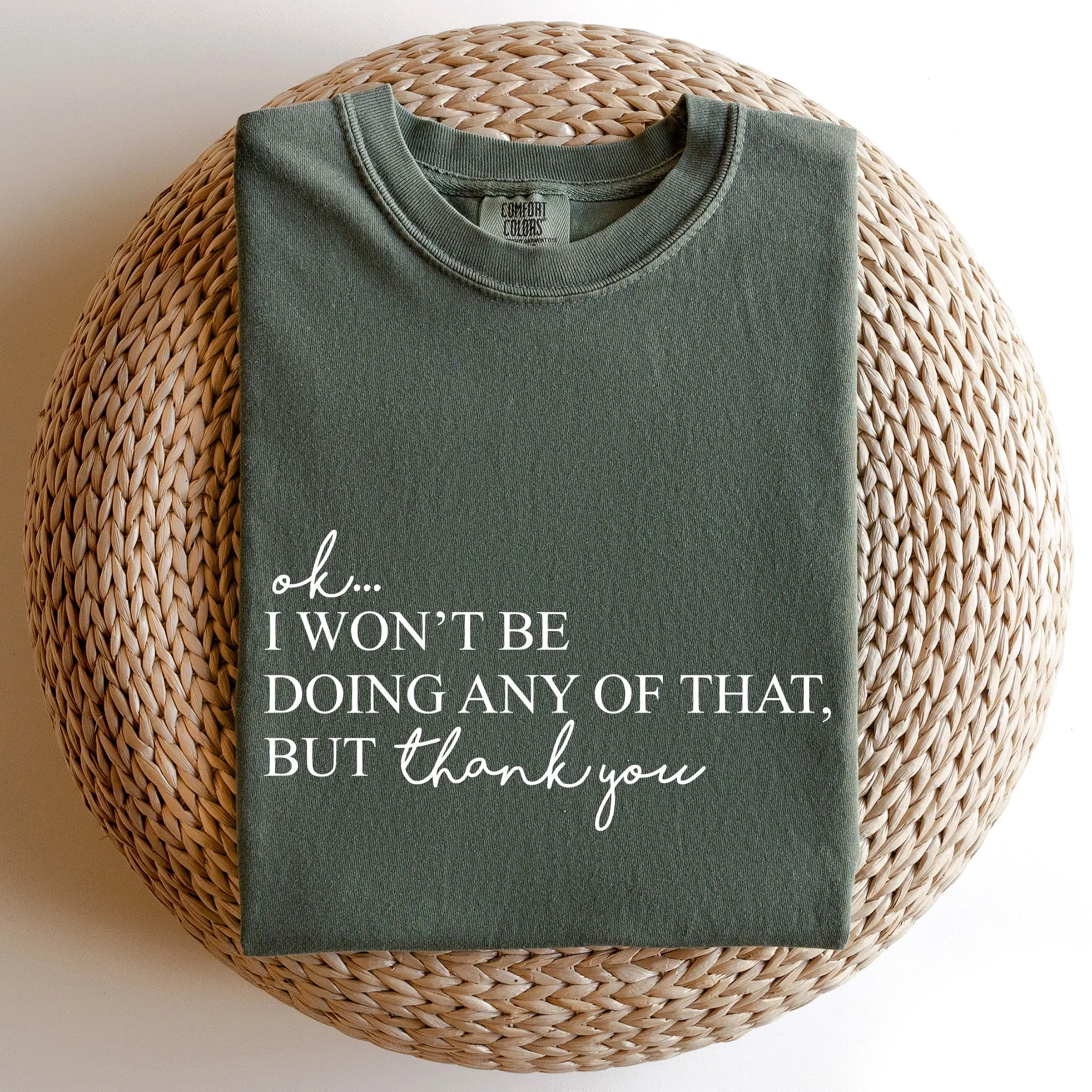 Ok I Won't Be Doing Any Of That But Thank You, Schitts, Alexis, David, Show, Comfort Colors Tshirt sold by Refinery Number One product image thumbnail 3