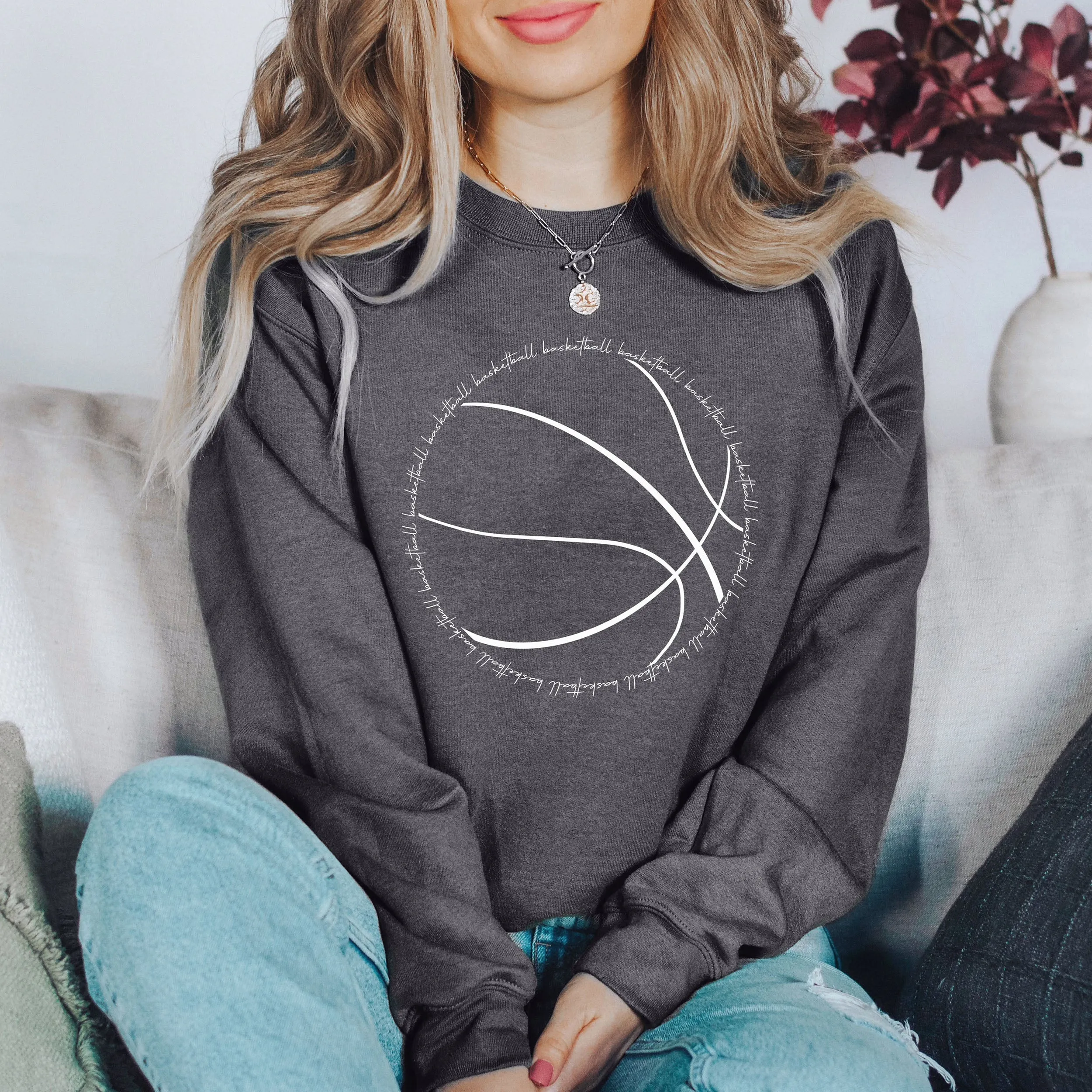 Chic Basketball Word Art Sweatshirt sold by Refinery Number One