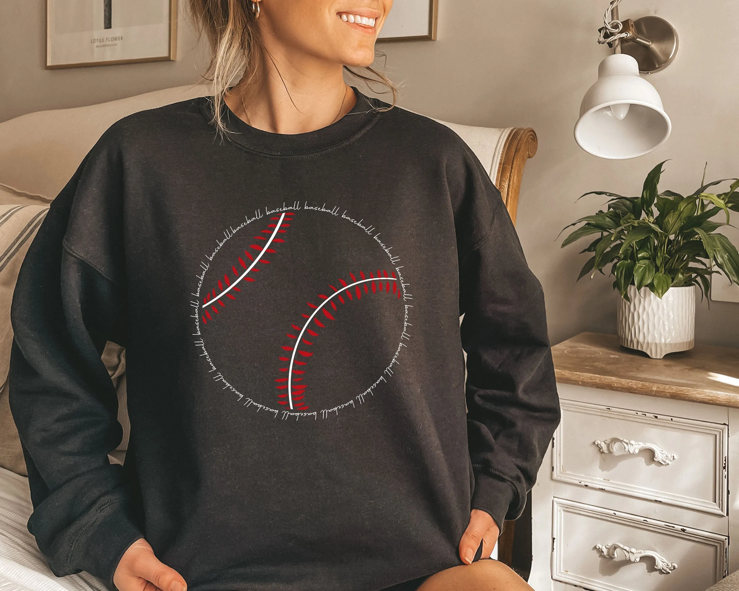 Chic Baseball Word Art Sweatshirt sold by Refinery Number One