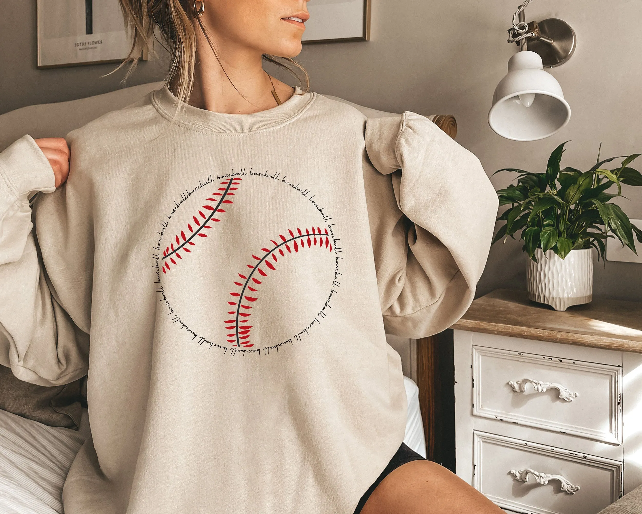 Chic Baseball Word Art Sweatshirt sold by Refinery Number One