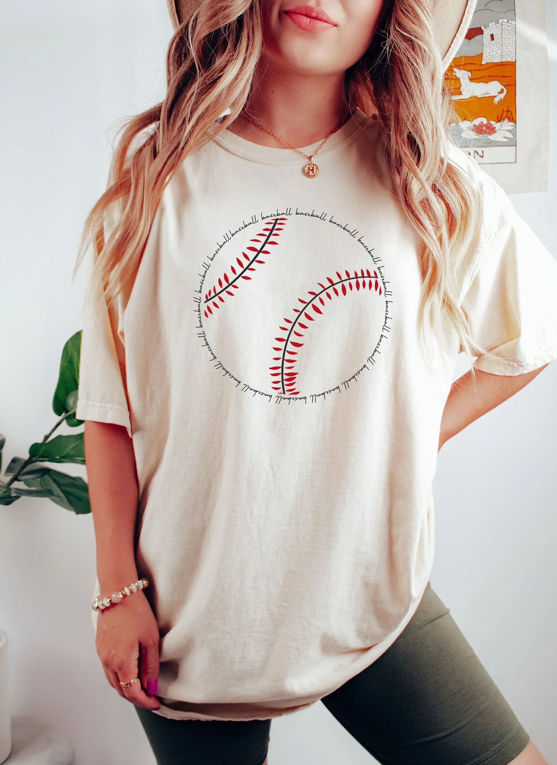 Chic Baseball Word Art Comfort Colors Tshirt sold by Refinery Number One