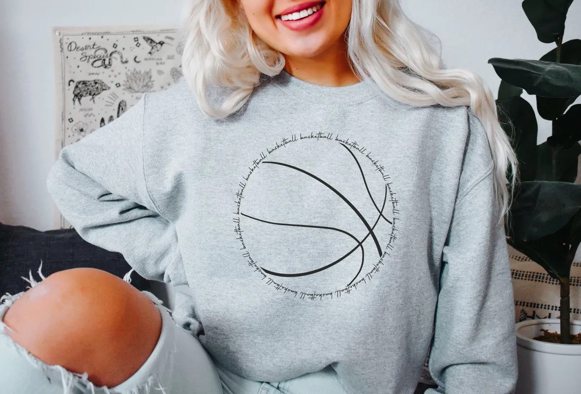 Chic Basketball Word Art Sweatshirt sold by Refinery Number One