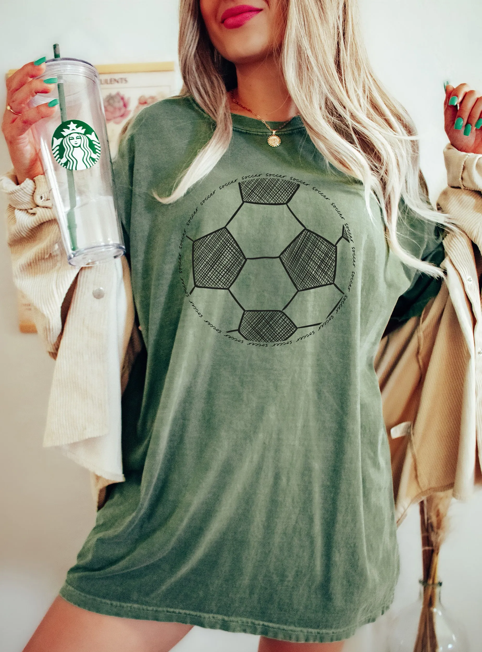 Chic Soccer Ball Word Art Sports Comfort Colors Tshirt sold by Refinery Number One