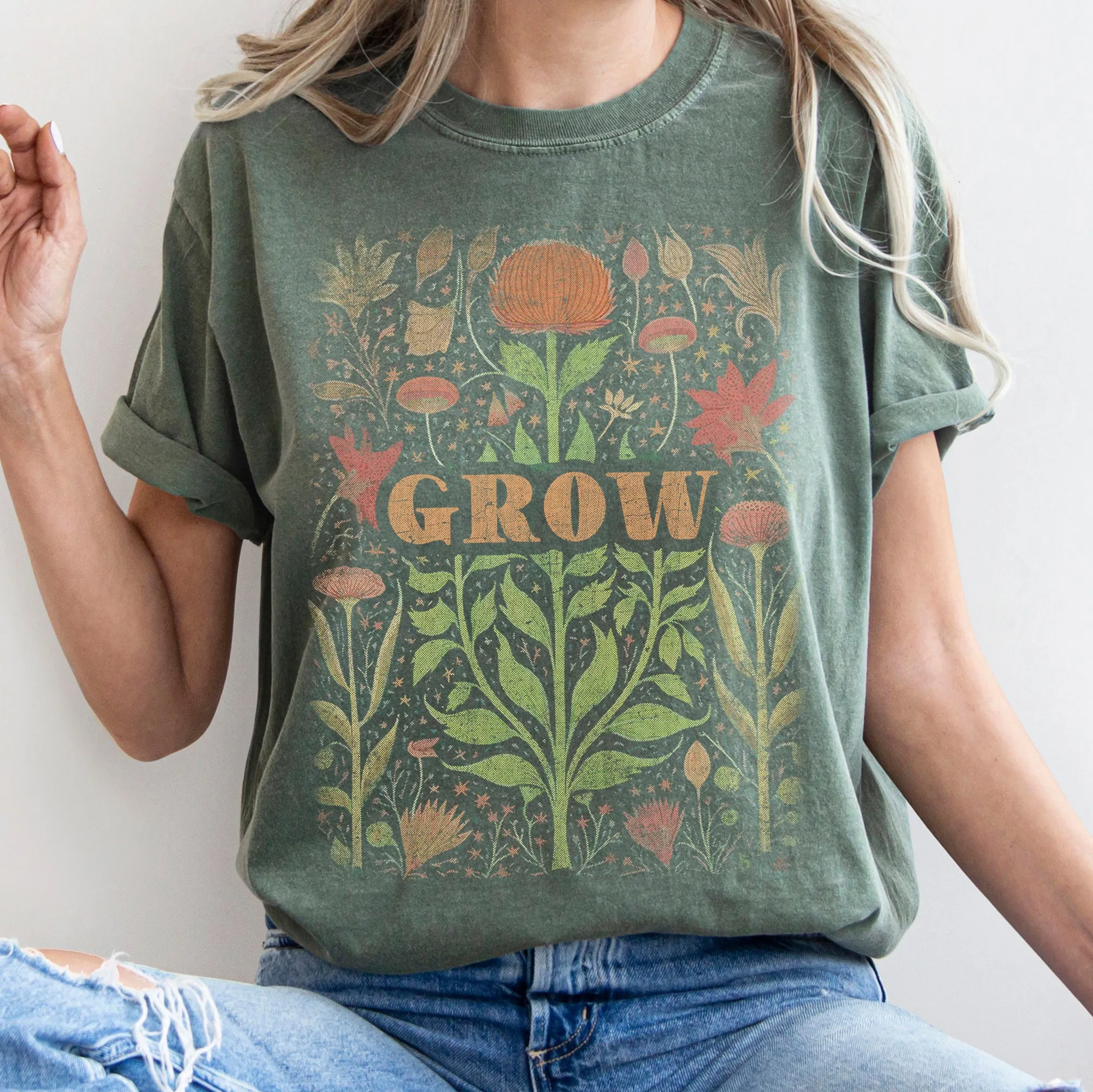 Folk Art Vintage Grow Comfort Colors Tshirt sold by Refinery Number One product image thumbnail 5
