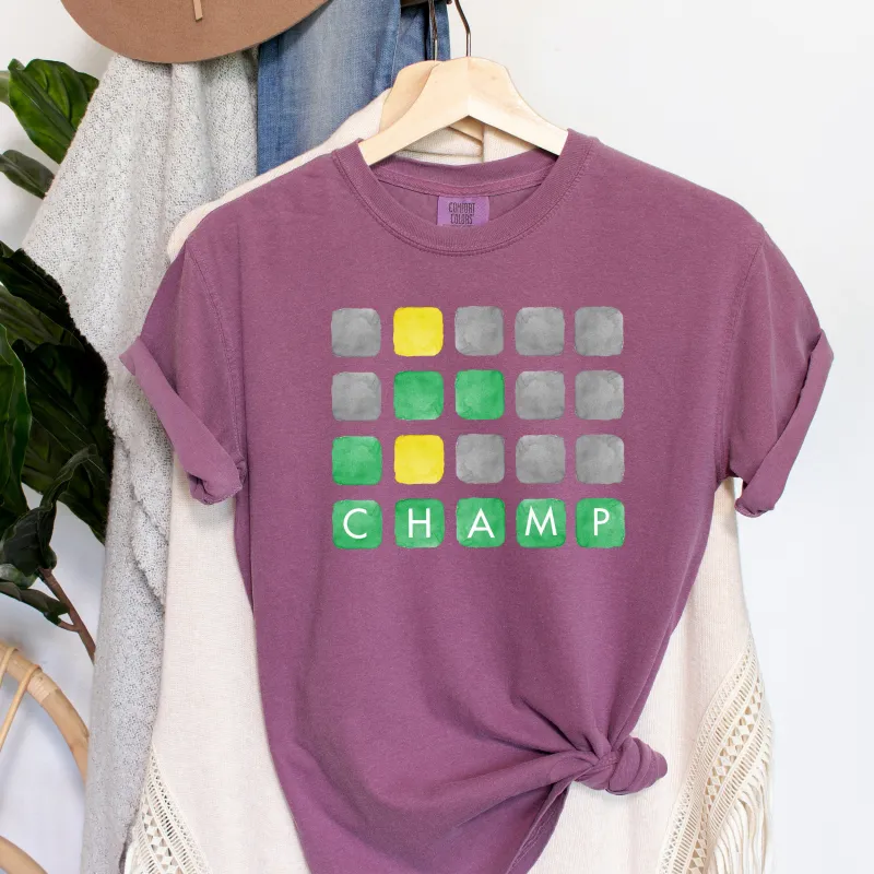 Champ Word Game Comfort Colors Tshirt sold by Refinery Number One