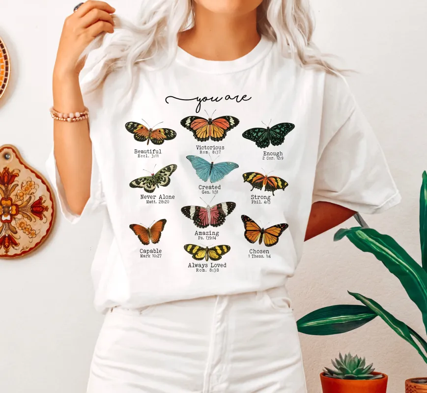 Butterflies and Bible Verses Comfort Colors Tshirt sold by Refinery Number One