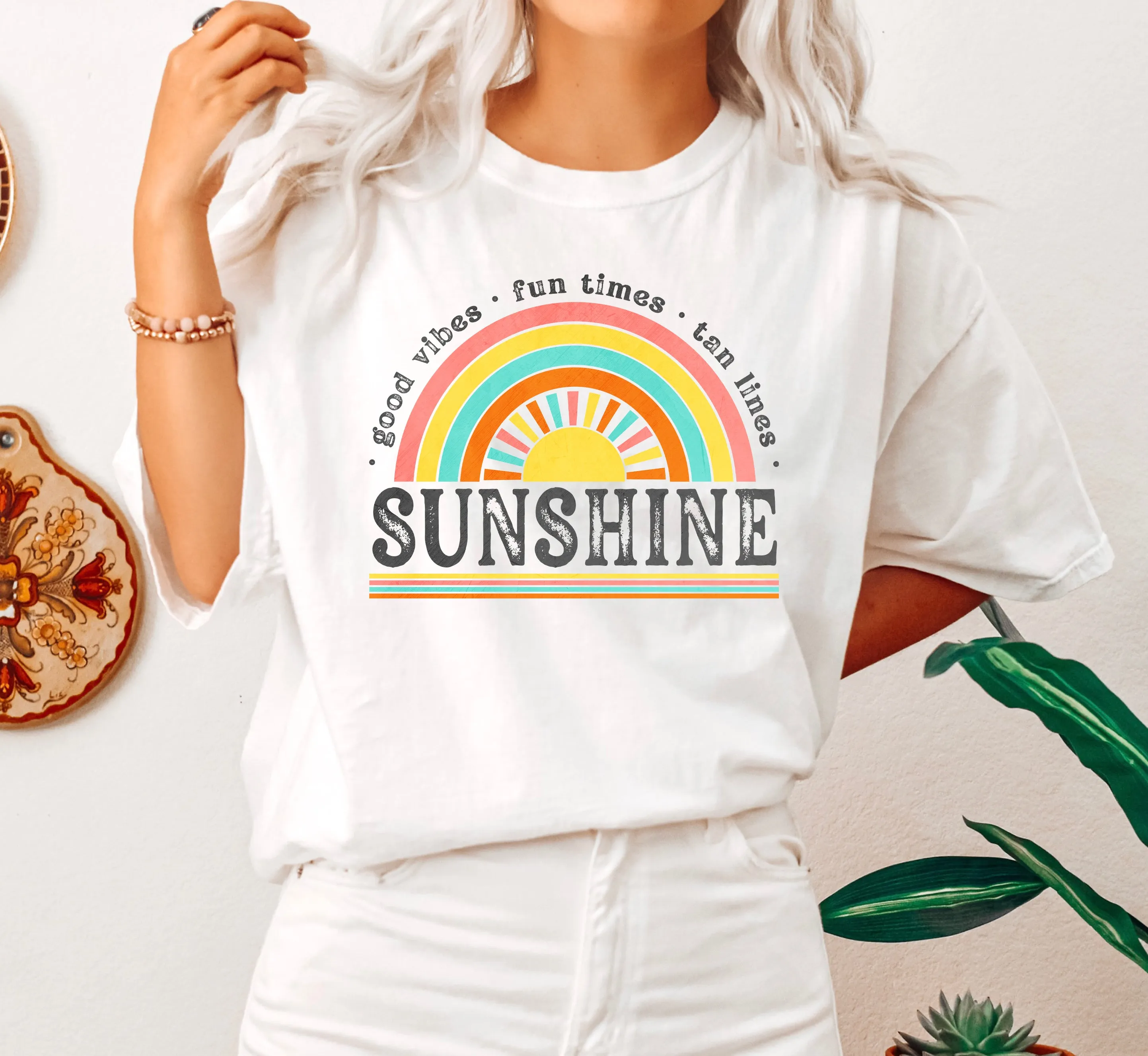 Good Vibes Sunshine Retro Comfort Colors Tshirt sold by Refinery Number One