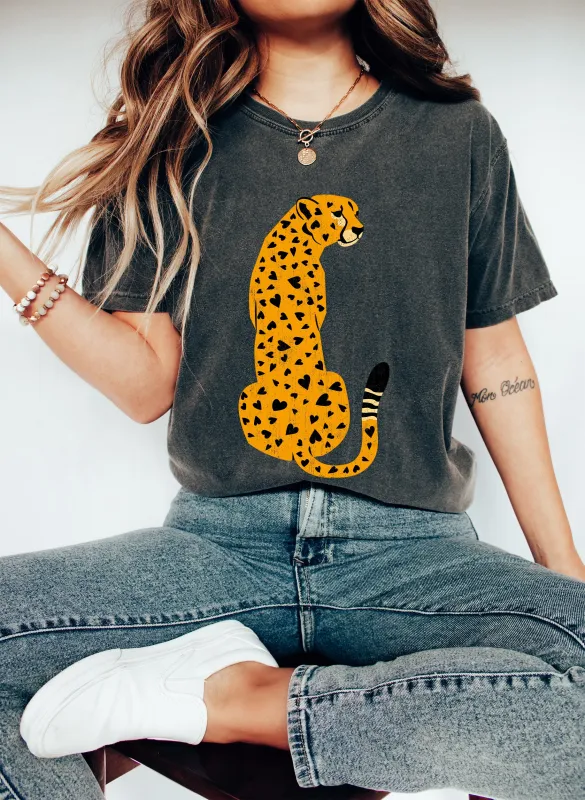 Cheetah Heart Spots Comfort Colors Tshirt sold by Refinery Number One
