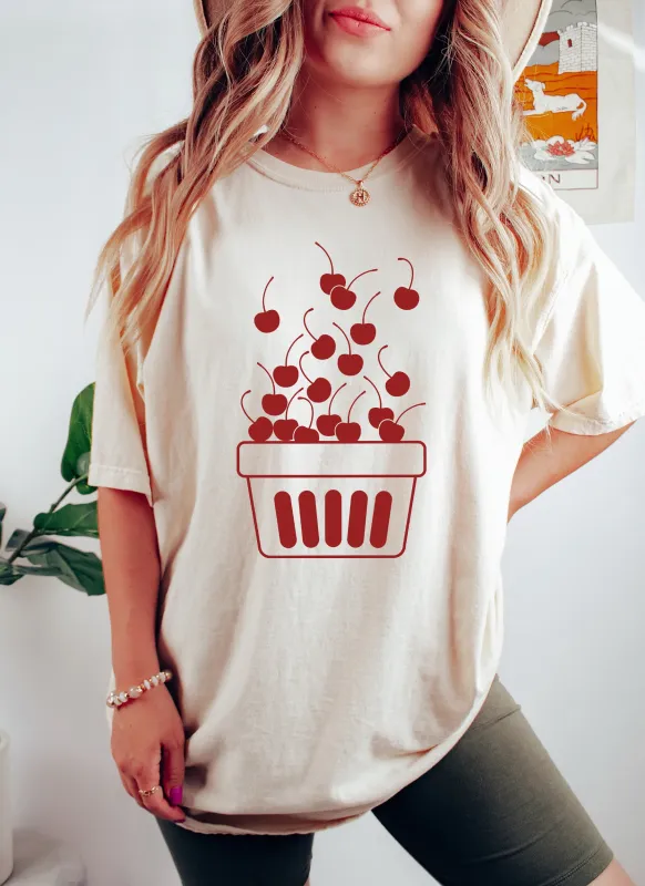 Cherries In A Basket Comfort Colors Tshirt sold by Refinery Number One