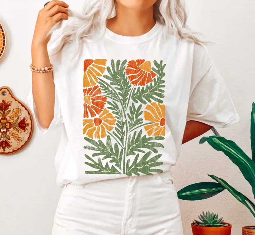 Boho Botanical Wildflowers Vintage Comfort Colors Tshirt sold by Refinery Number One