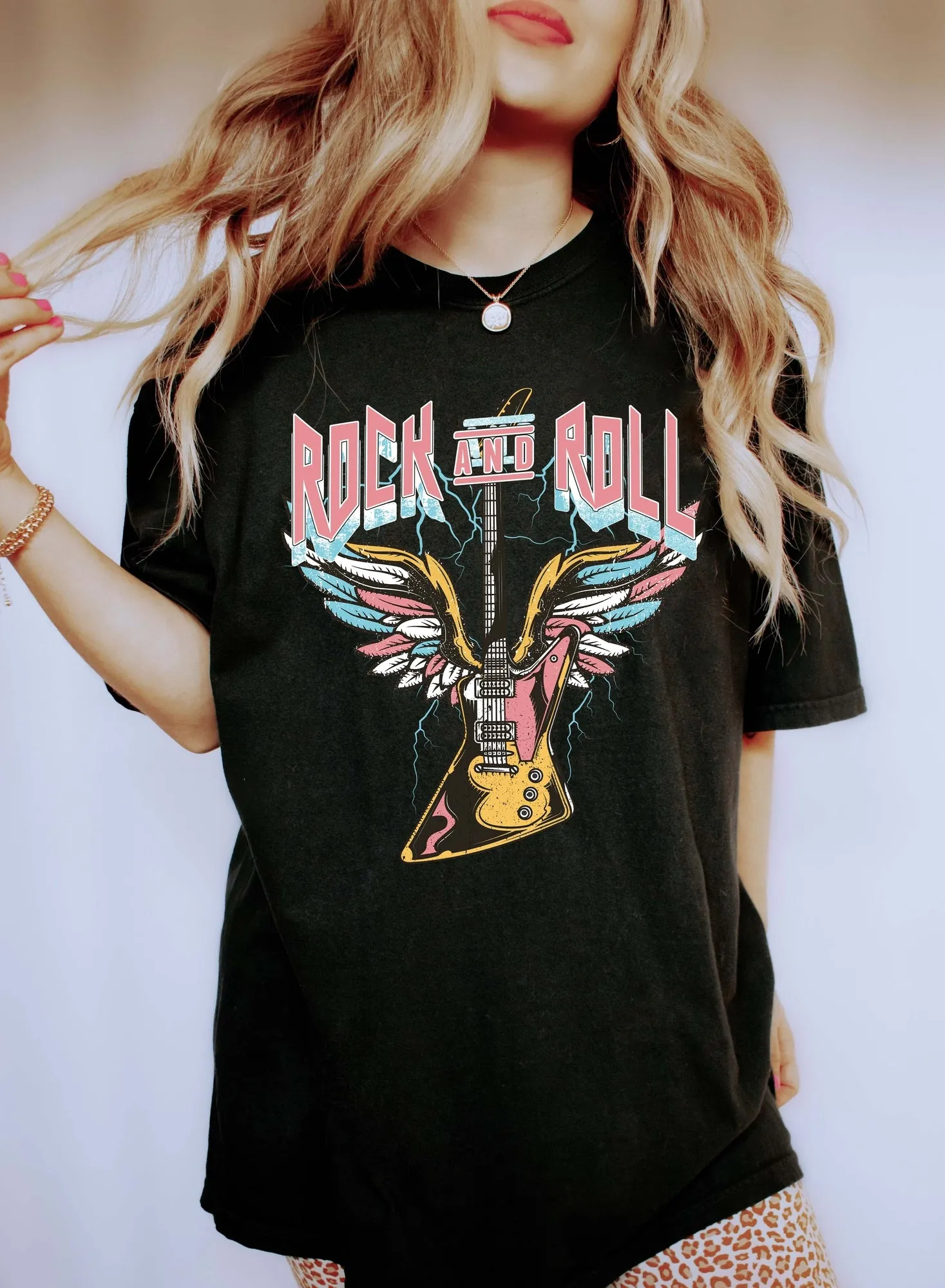 Rock & Roll Colorful Guitar Comfort Colors Tshirt sold by Refinery Number One
