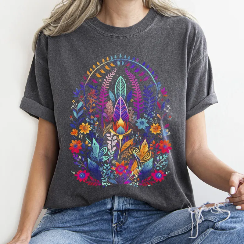 Floral Boho Festival Comfort Colors Tshirt sold by Refinery Number One