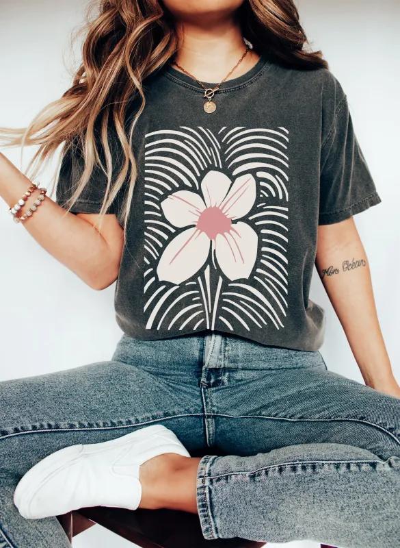Boho Chic Floral Print Comfort Colors Tshirt sold by Refinery Number One