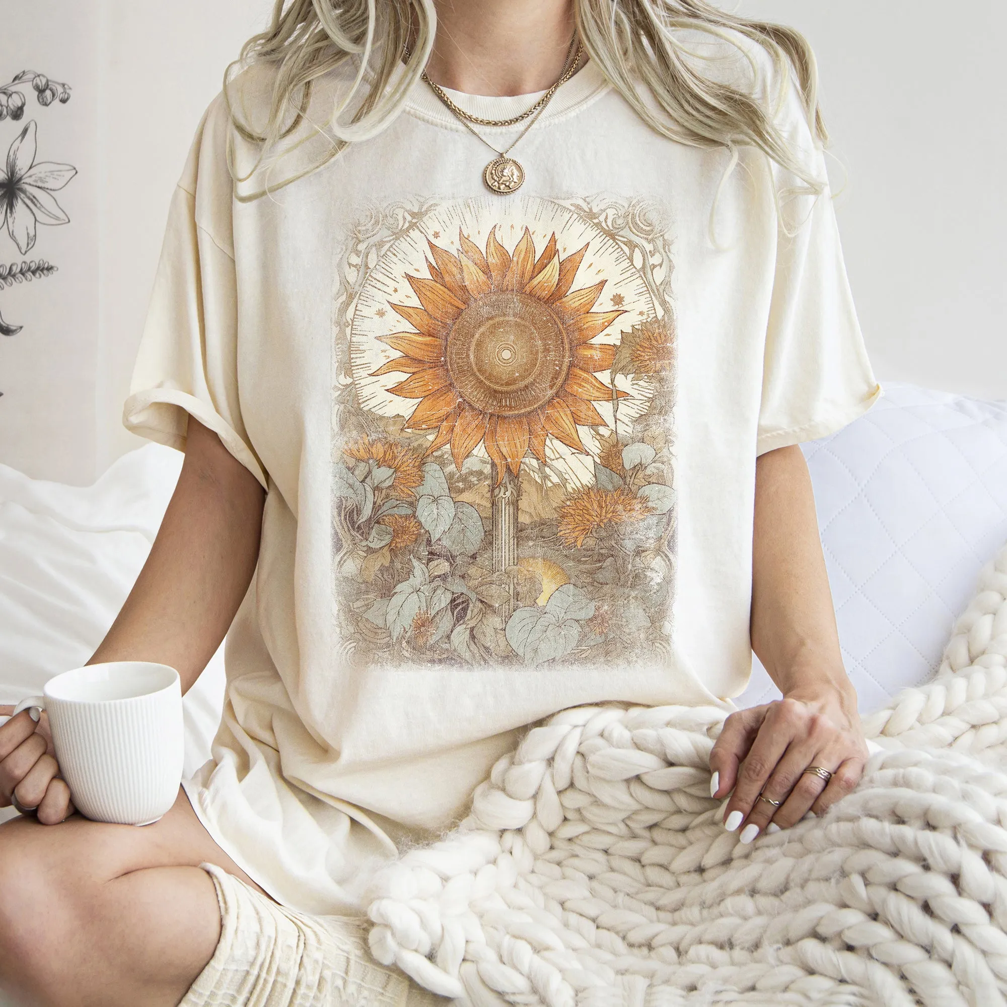 Vintage Sunflower Field Comfort Colors Tshirt sold by Refinery Number One product image thumbnail 5