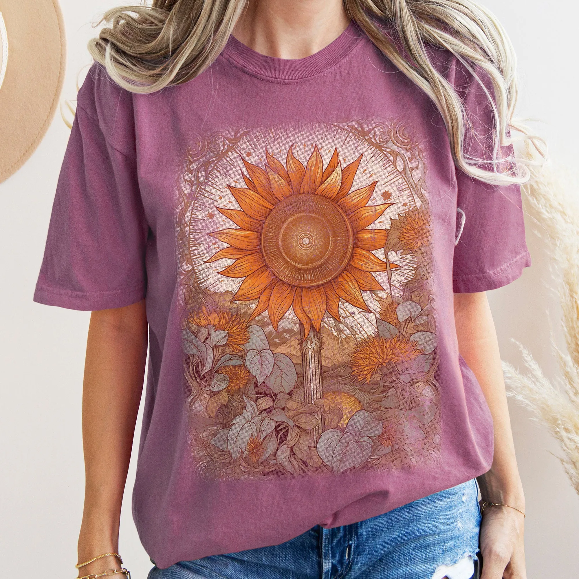 Vintage Sunflower Field Comfort Colors Tshirt sold by Refinery Number One product image thumbnail 3