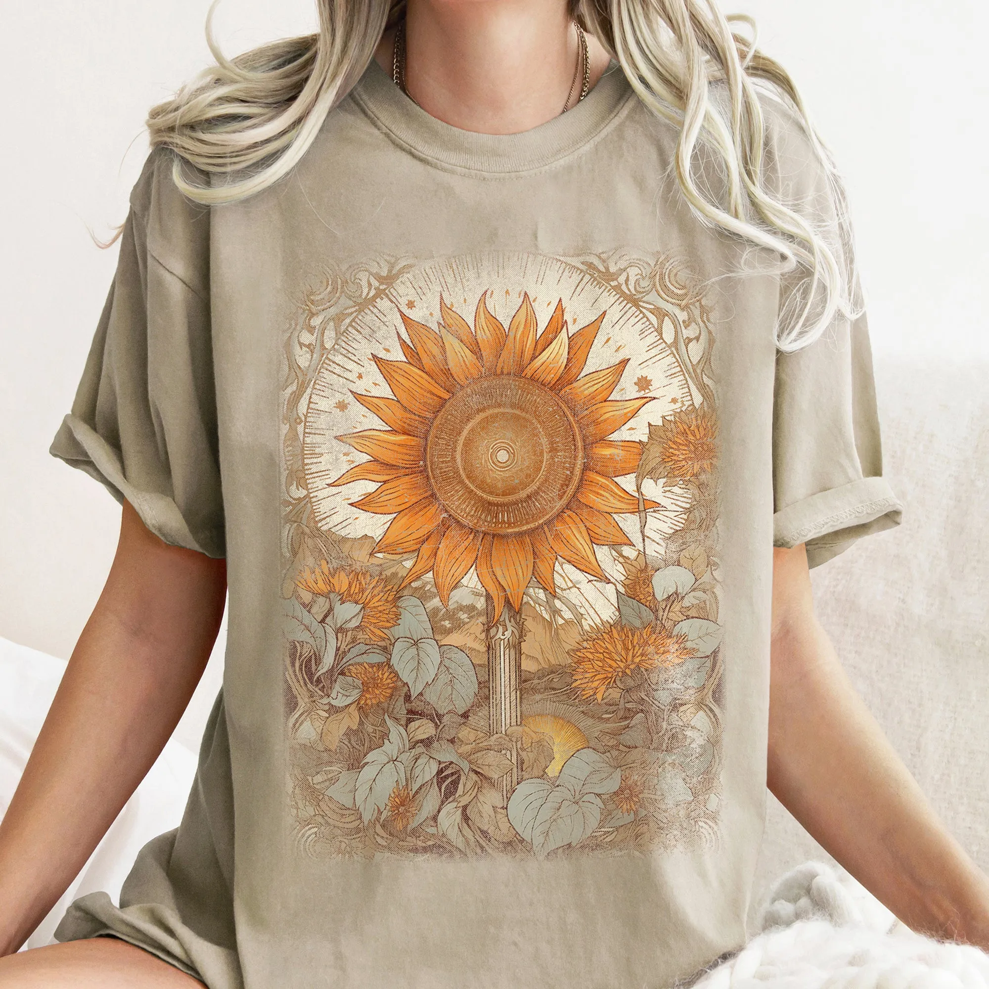 Vintage Sunflower Field Comfort Colors Tshirt sold by Refinery Number One product image thumbnail 2
