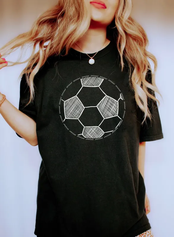Chic Soccer Ball Word Art Sports Comfort Colors Tshirt sold by Refinery Number One