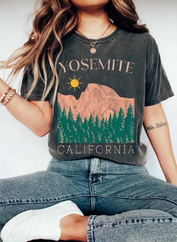 Yosemite National Park Boho Vintage Comfort Colors Tshirt sold by Refinery Number One