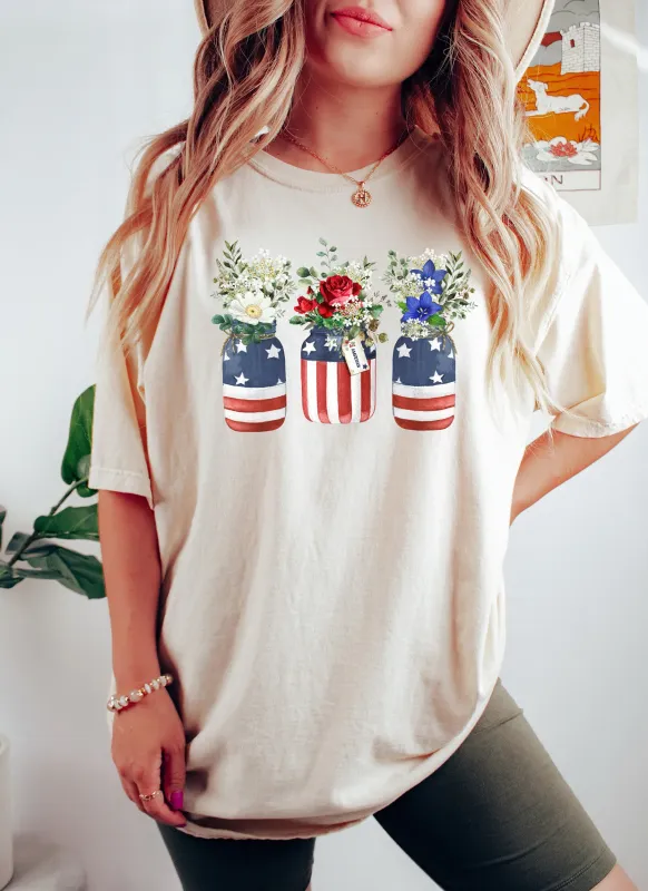 Jars and American Flag Comfort Colors Tshirt sold by Refinery Number One