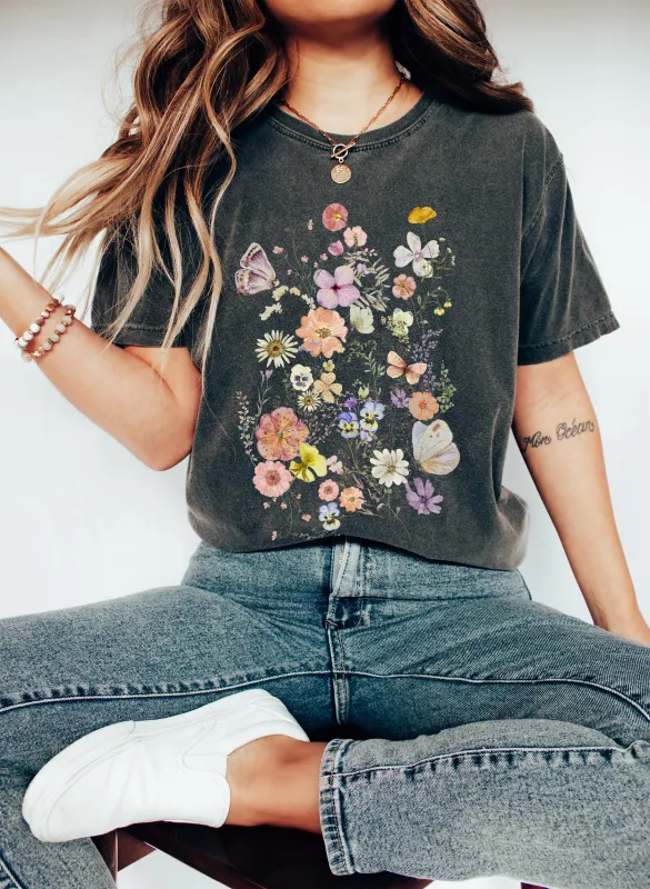 Chic Wildflowers Floral Vintage Comfort Colors Tshirt sold by Refinery Number One