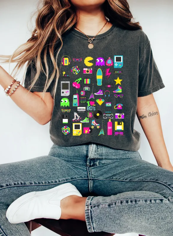 I Love The 80's Icon Pack Comfort Colors Tshirt sold by Refinery Number One