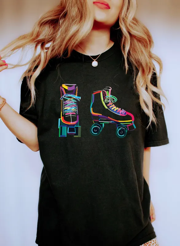 Colored Roller Skates Comfort Colors Tshirt sold by Refinery Number One