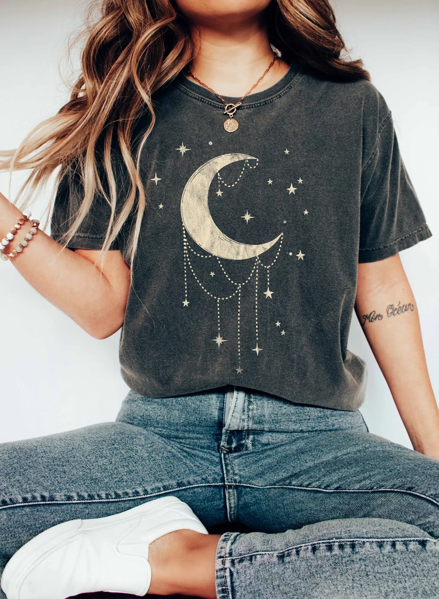 Moon Chain Celestial Comfort Colors Tshirt sold by Refinery Number One