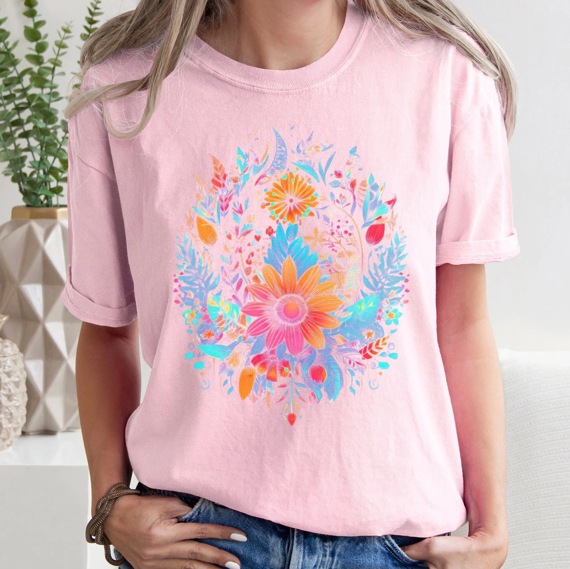 Retro Floral Festival Comfort Colors Tshirt sold by Refinery Number One product image thumbnail 3
