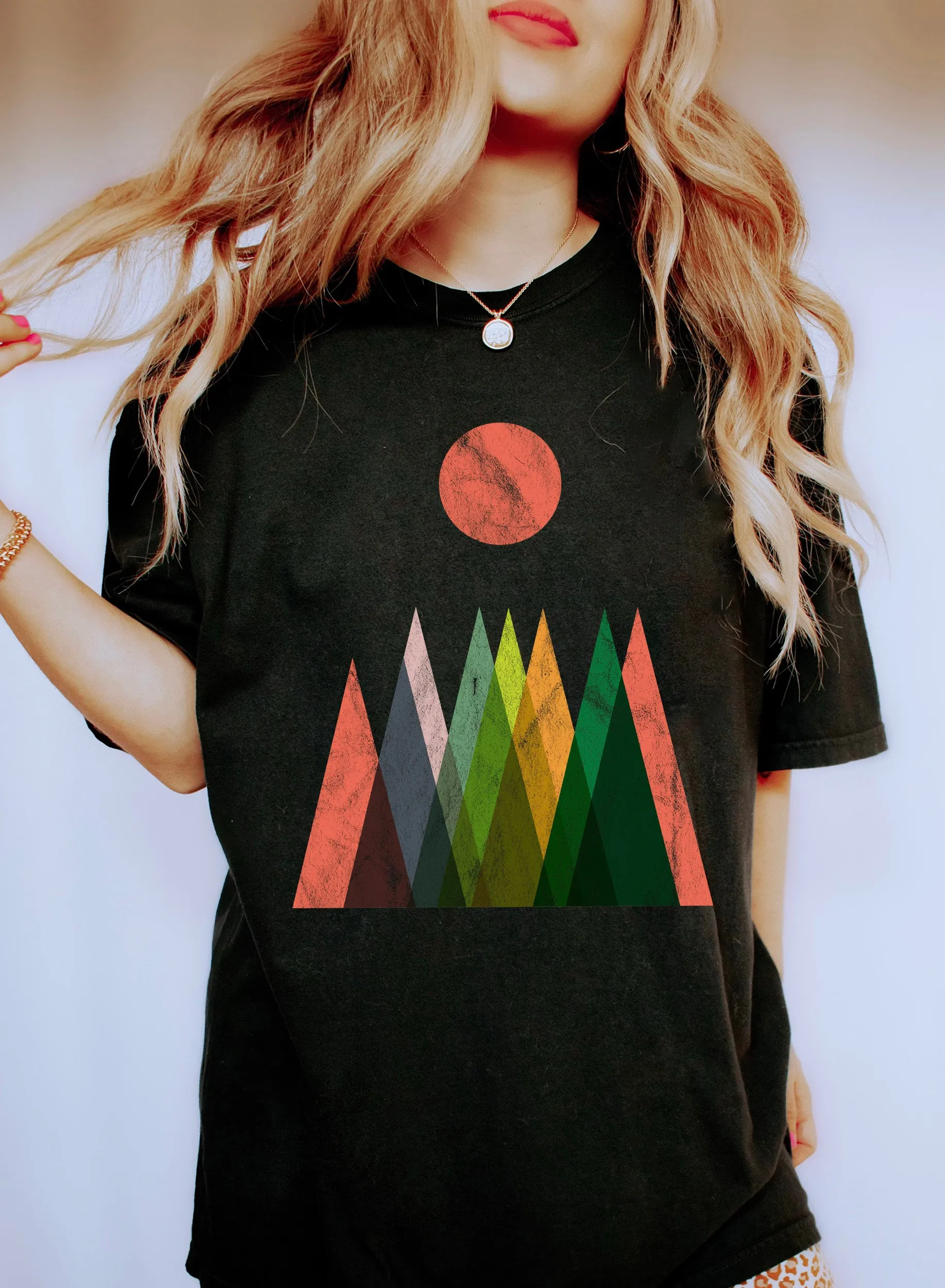 Abstract Mountains And Sun Silhouette Comfort Colors Tshirt sold by Refinery Number One