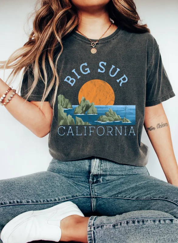 Big Sur National Park Vintage Comfort Colors Tshirt made by Refinery Number One