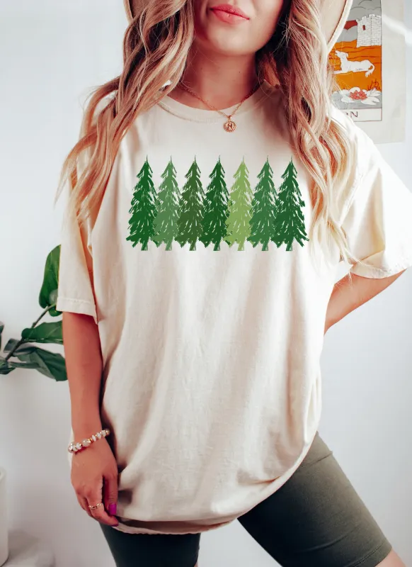 Pine Trees and Shades of Green Comfort Colors Tshirt sold by Refinery Number One